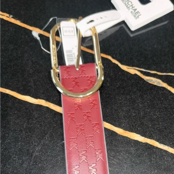 Michael Kors Burgundy Belt with Gold Hardware